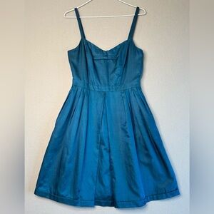 Banana‎ Republic Teal Silk/ Cotton Blend Dress Cottagecore Graduation Size 4